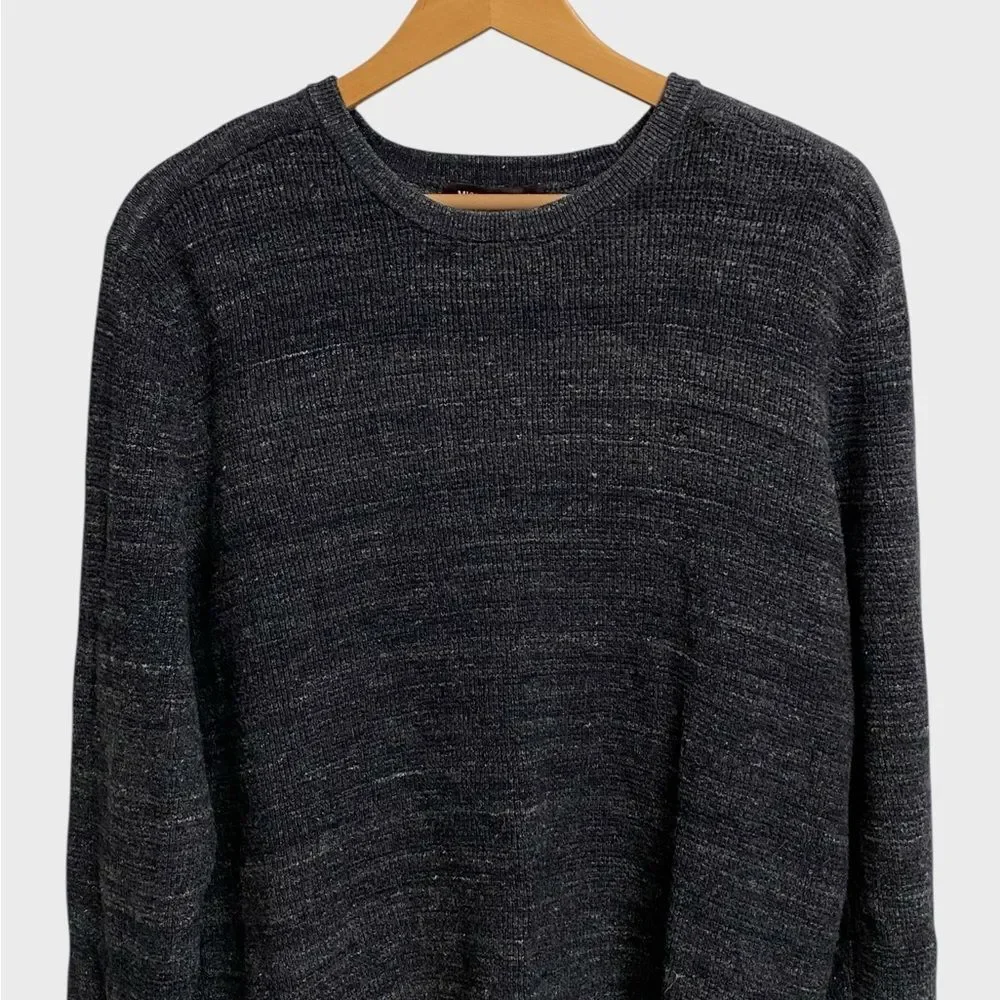 Michael Kors Men's Wool Blend Charcoal Melange Crewneck Sweater Size XL Textured